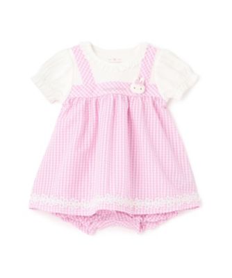 ウサギマスコットつきギンガムチュニック＆ブルマセット