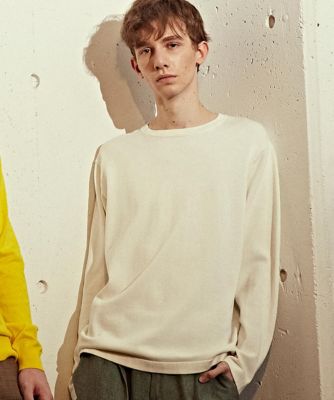 ベーシックコットン　クルーネックニット