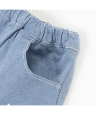 裾フリル　キャンディ刺しゅうショートパンツ