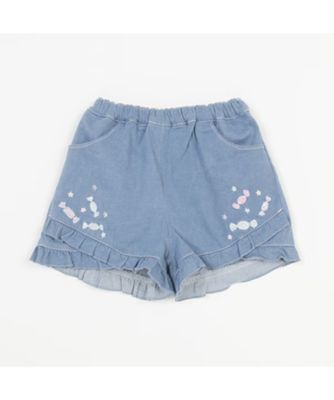 ＜mezzo piano (Baby&Kids)＞裾フリル　キャンディ刺しゅうショートパンツ