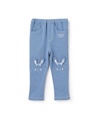 メゾピアノ リボン刺しゅうラインストーングレー パンツ　アウトレット メゾピアノ リボン刺しゅうラインストーングレー パンツアウトレット
