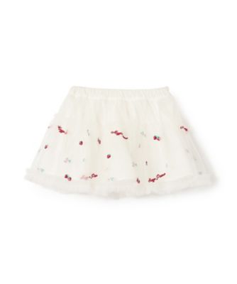 ＜mezzo piano (Baby&Kids)＞イチゴ刺しゅう　チュールスカート　６３６１１０４