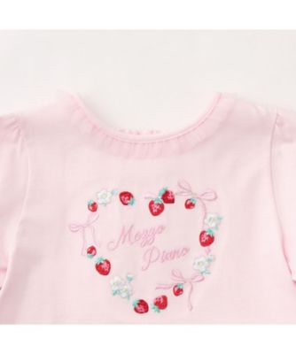 イチゴ刺しゅう ペプラム長袖Tシャツ 6361205 | mezzo piano