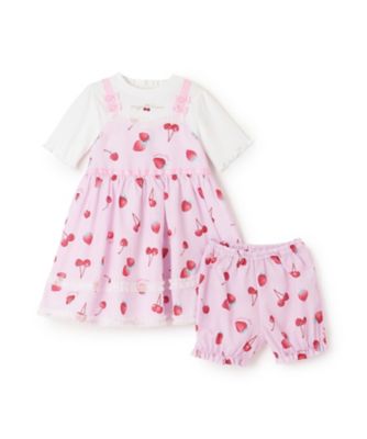 イチゴチェリードット柄 ドッキングワンピース＆ブルマセット