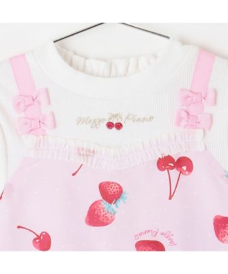 イチゴチェリードット柄 ドッキングワンピース＆ブルマセット