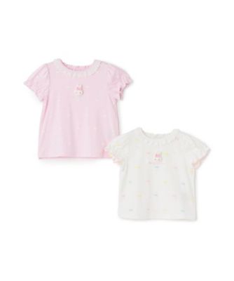 メゾピアノ 半袖 Tシャツ うさぎ パフェ キャンディ 90cm ウサギマスコットつき リボン柄 半袖Tシャツ 6362202 | mezzo