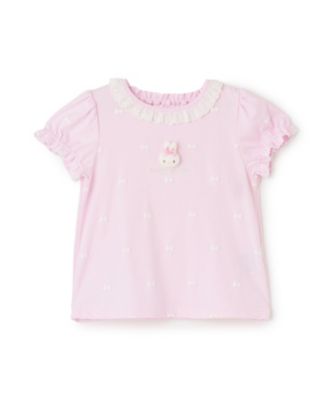 ウサギマスコットつき リボン柄 半袖Tシャツ 6362202 | mezzo