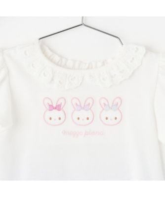 新品未使用　メゾピアノ　立体うさぎ　長袖　チュニック　トップス　80 チェック miffy】花柄ドッキングチュニック(80cm 紺): キッズ - ナルミヤ