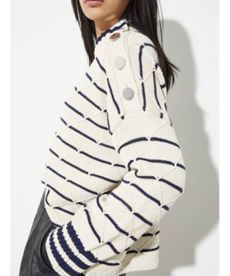 送料無料】パパイレ セーラーストライプ コットン アンド ウール