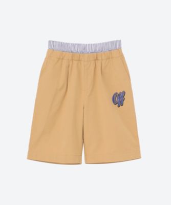＜Off-White Kids (Baby&Kids)＞ベースボールロゴダブルウエストバンドショーツ