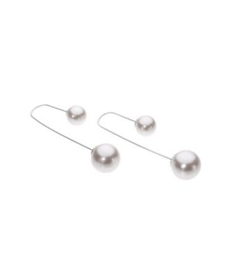 ＜FRANCE LUXE (Women)＞ダブル　パール　ドロップ　ピアス　ホワイトアッシュ／シルバー　６３９７０９４９８９８８