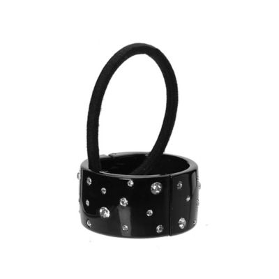 ＜FRANCE LUXE (Women)＞スキャタード　クリスタル　カフポニー　ブラック／クリスタル　６３９７０９５３７４６５