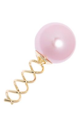 ＜FRANCE LUXE (Women)＞パール　スパイラル　スクリューピンＬ　ダスティローズ／ゴールド　６３９７０９６０３７５７