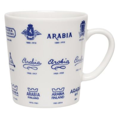 ＜ARABIA＞スタンプマグ０．３Ｌ　ブルー