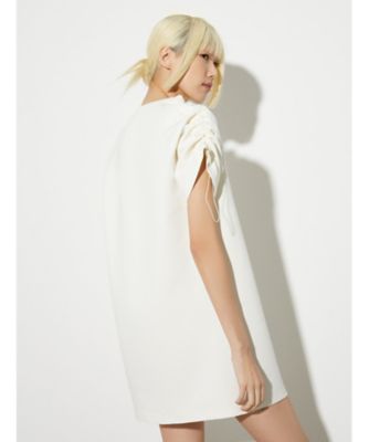 ガット ジャージー ナイロン コンビ ミニドレス