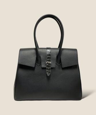 ＜BROOKLYN MUSEUM (Men)＞シュリンクレザー×クロコパターンレザー　ヴォヤージュＬバッグ　６９３０３０