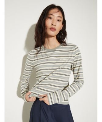＜MAX&Co. (Women)＞メドゥーザ　ストライプ　コットン　Ｔシャツ　６９７１０１６３０２