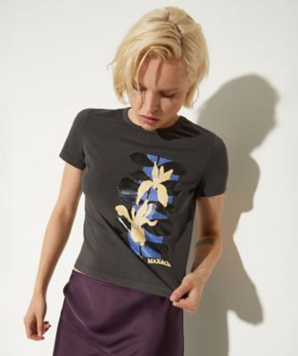 カスタ フラワー プリント ディテール スリム フィット Tシャツ
