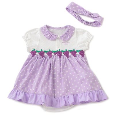 フルーツドッキングフリルロンパース&times;リボンヘアバンドセット