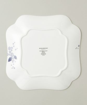 ストロベリー　ブルーム　インディゴ　スクエアプレート　２７ｃｍ