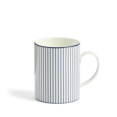 ＜WEDGWOOD＞ジオ　ブルー　マグ　ピンストライプ　ホワイト