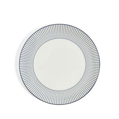 ＜WEDGWOOD＞ジオ　ブルー　プレート２４ｃｍ　ピンストライプ　ホワイト