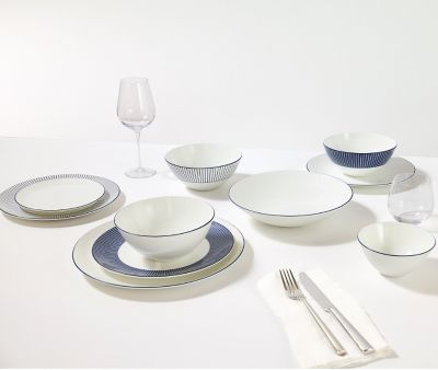 ジオ ブルー ボウル16cm ピンストライプ ホワイト | WEDGWOOD