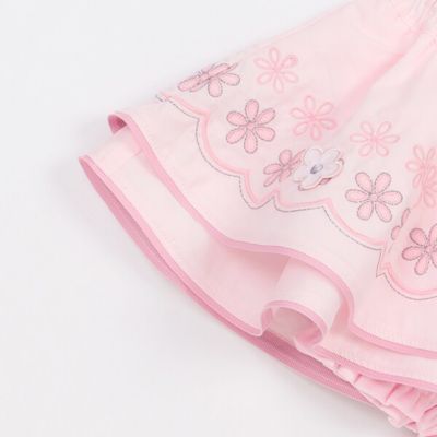 お花刺繍スカートつきカバーパンツ