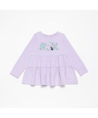 ANNA SUI mini (Baby&Kids)/アナ スイ・ミニ フラワー刺繍ティアード長袖Ｔシャツ　７０４３５１４