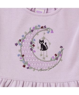 アナスイミニ　ANNA SUI ラベンダー猫刺繍ジャケット　130 140 ニットジャケット 7151302 | ANNA SUI mini (Baby&Kids