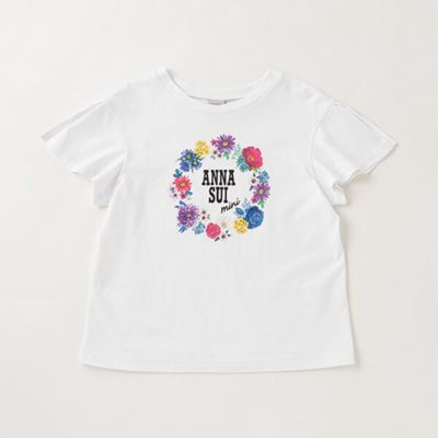 ＜ANNA SUI mini (Baby&Kids)＞花ロゴ肩スリットＴシャツ