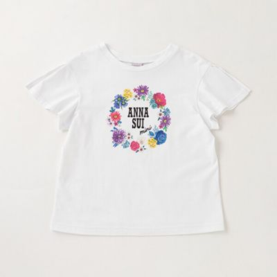 新品 アナスイミニ  お花ロゴTシャツ 白 150