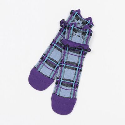 ＜ANNA SUI mini (Baby&Kids)＞ネコ耳チェッククルーソックス