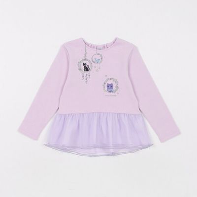 ＜ANNA SUI mini (Baby&Kids)＞ペプラムチュールネコ刺しゅうトレーナー