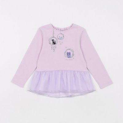 ＜ANNA SUI mini(Baby&Kids)＞ペプラムチュールネコ刺しゅうトレーナー