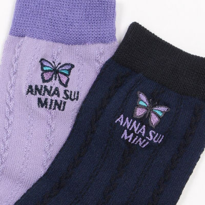 蝶刺しゅうリブクルーソックス | ANNA SUI mini (Baby&Kids)/アナ スイ
