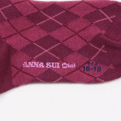 アーガイル柄クルーソックス