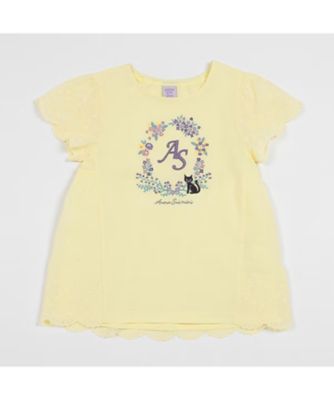 ＜ANNA SUI mini(Baby&Kids)＞花リースネコ刺しゅうＴシャツ