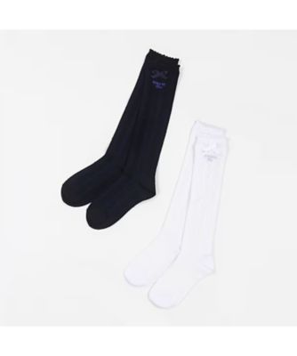 【セレモニー】リボンフロート編みハイソックス