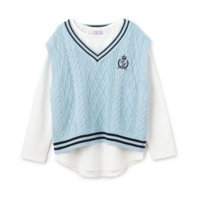 ＜ANNA SUI mini (Baby&Kids)＞ニットベスト＋長袖Ｔシャツ　７１５１２０３