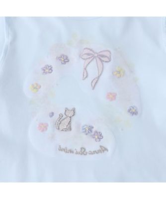フラワーリース猫プリント長袖Ｔシャツ　７１５１２２３