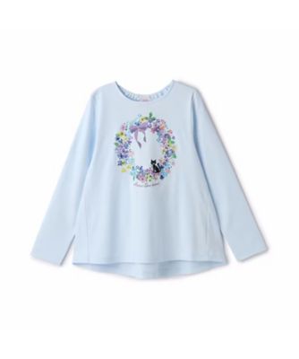 ＜ANNA SUI mini (Baby&Kids)＞フラワーリース猫プリント長袖Ｔシャツ　７１５１２２３
