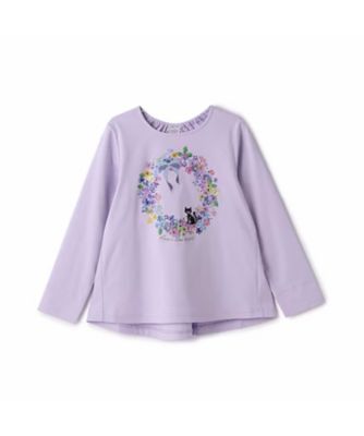 フラワーリース猫プリント長袖Ｔシャツ　７１５１２２３