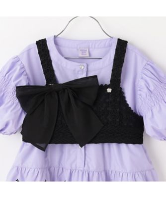 ANNA SUI mini ビスチェ&パンツセット　140cm　極美品 ビスチェ＋裾刺繍ワンピース 7152353 | ANNA SUI mini