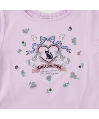 ネコドリーミー刺しゅう長袖Tシャツ 7153223 | ANNA SUI