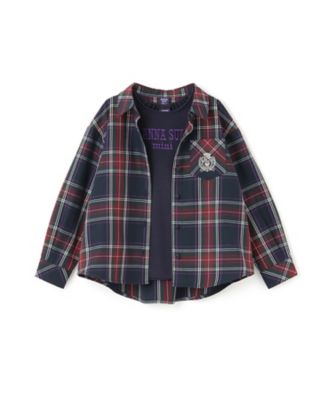 ＜ANNA SUI mini (Baby&Kids)＞チェックシャツ＋長袖Ｔシャツ　７１５３２７０