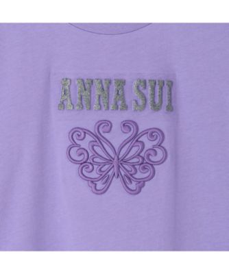 150アナスイミニ　ANNASUI MINI 蝶刺繍半袖ワンピース　カーキ　新品 蝶ロゴ長袖Tシャツ 7161221 | ANNA SUI mini (Baby&Kids)/アナ