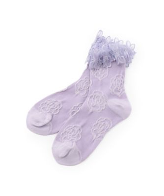 花レース付バラ柄クルーソックス 7161480 | ANNA SUI mini