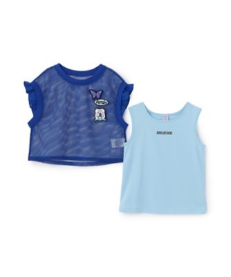 アナスイミニメッシュユニフォーム＋タンクトップ 150 ワッペンメッシュTシャツ＋タンクトップ 7162224 | ANNA SUI