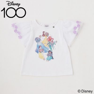 【Ｄｉｓｎｅｙ１００】ディズニープリンセス袖チュールＴシャツ